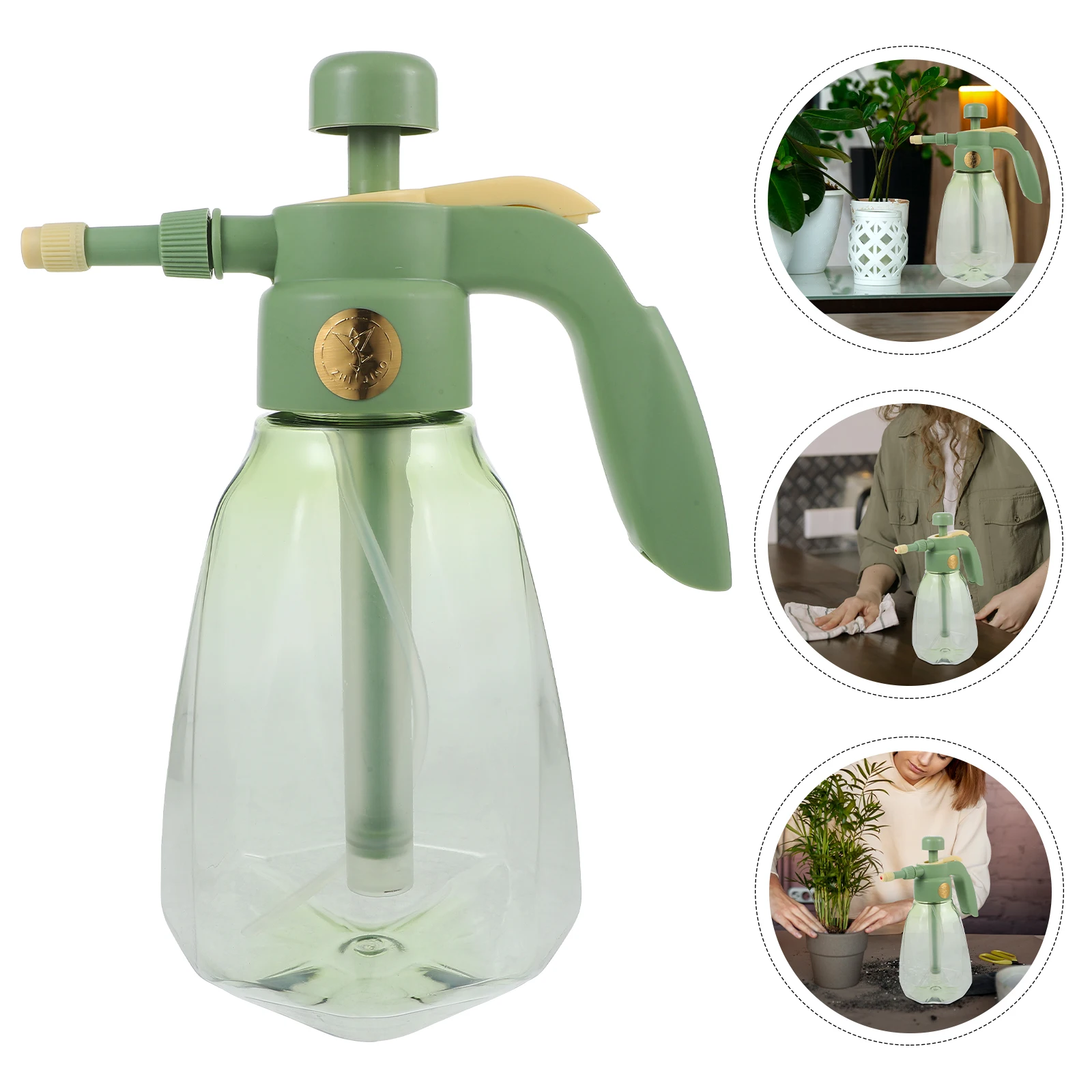 زجاجة سقاية بلاستيكية محمولة خفيفة الوزن قابلة لإعادة الملء للنباتات بتصميم شفاف مقاوم للانسكاب