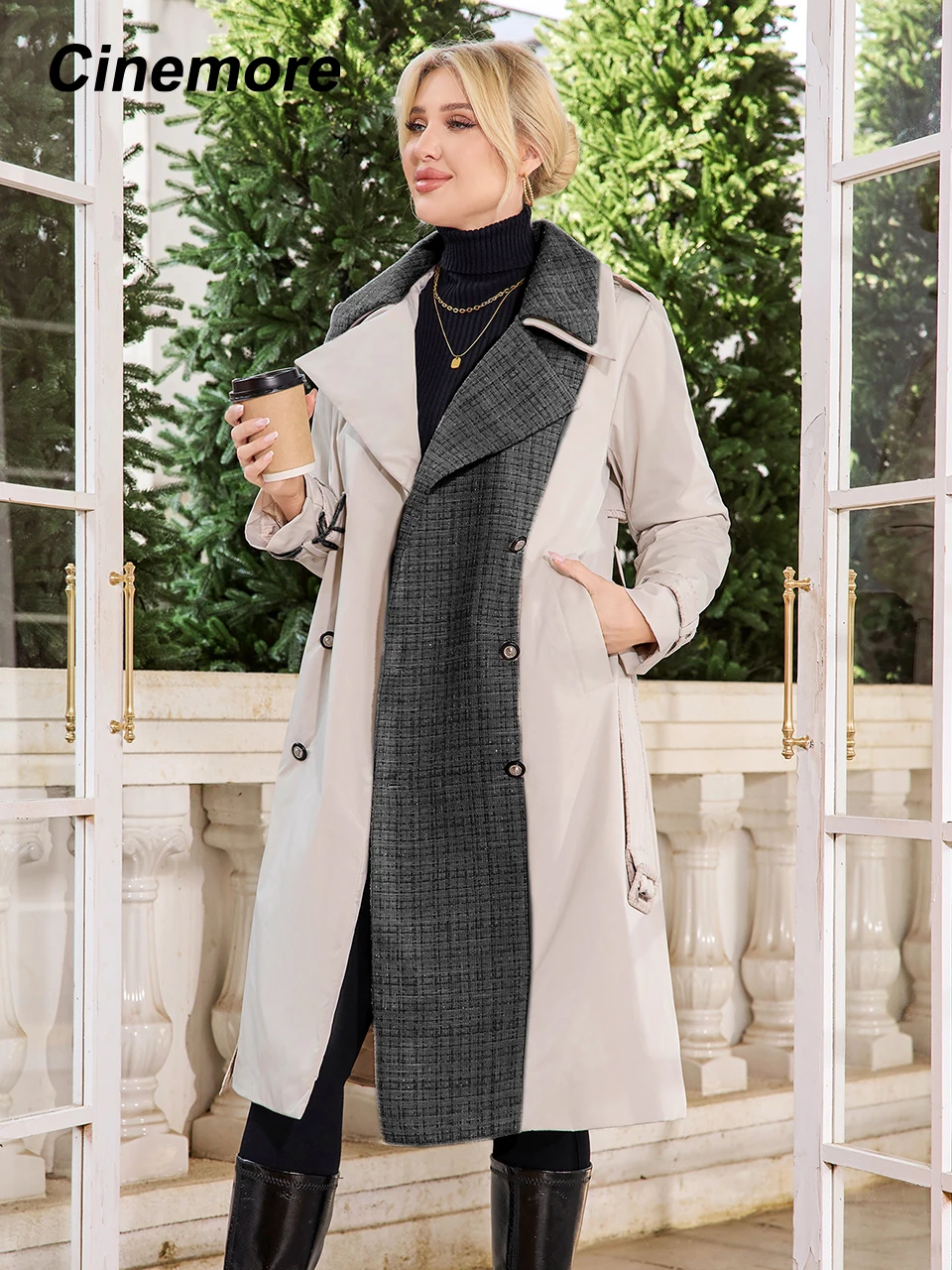 

Cinemore зимний пуховик женский теплый длинный классический классический молния со шнуровкой дизайн карманные тонкие парки женское пальто TFD-512YG