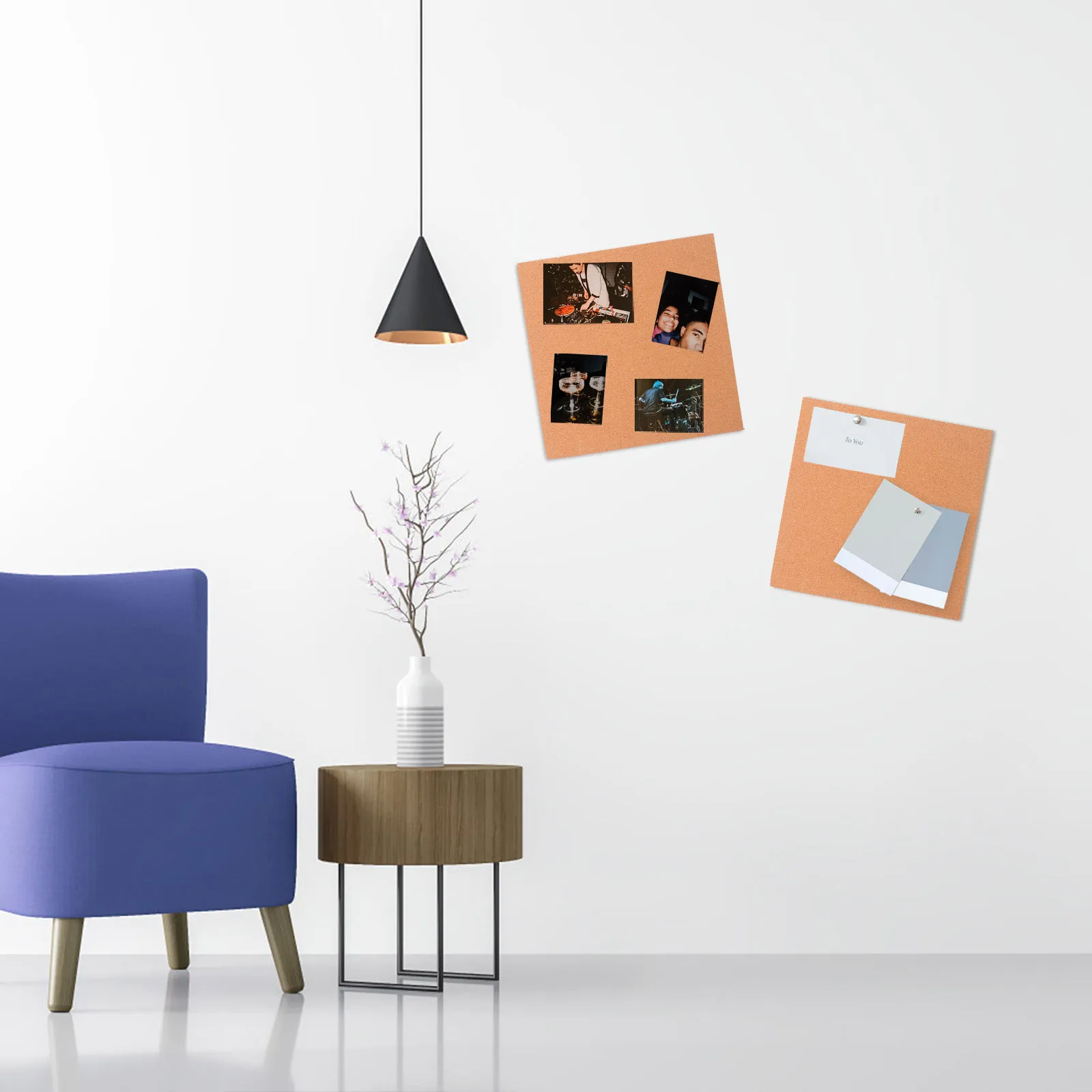 

2 pcs Self-Adhesive Cork 30X40Cm Wooden Frame Message For Home Office Display Bulletin Board Pin Board Photo Wall Organizer