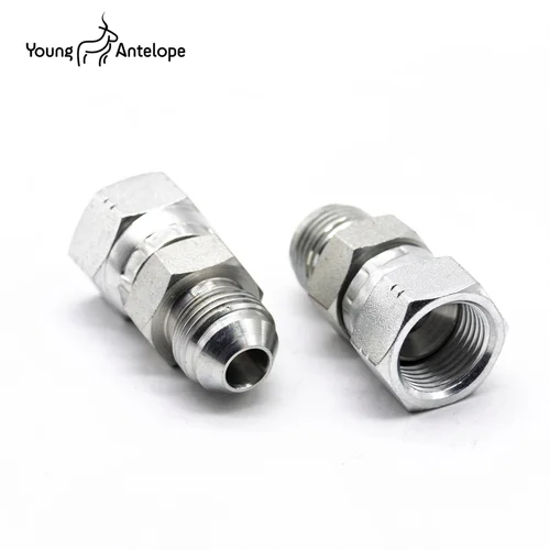 Imagen 2 del producto Unión de conversión de cable interior y exterior roscado JIC 2J recto a través de junta de transición hidráulica acampanada de cono exterior de 74 grados