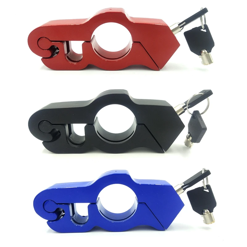 Motorcycle Grip Lock Security Safety Handlebar Handset Locking Fit Scooter ATV Dirt Street Bikes Anti Theft