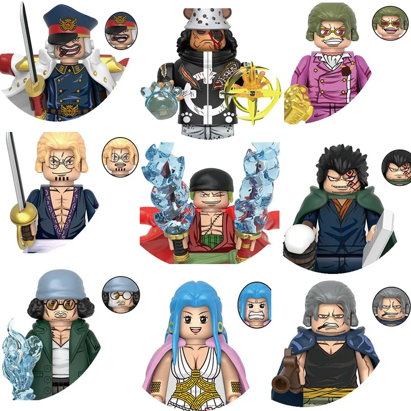 X0358 X0359  New Building Blocks ONE PIECE Monkey D Dragon Roronoa Zoro Nami Sanji Kuzan Shiryu Mini Doll Figures Toys