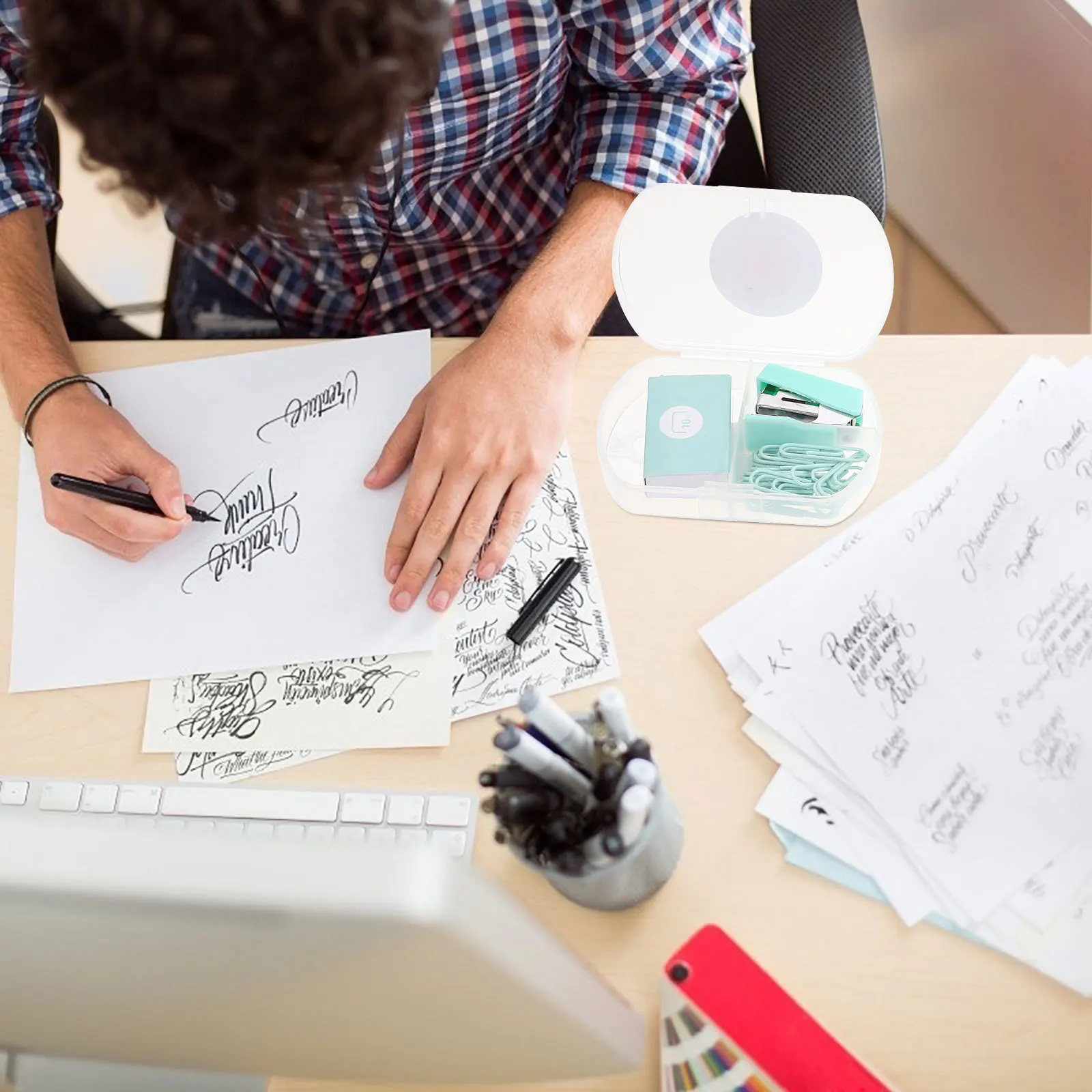 3Sets Office Stapler Clips Set Premium Material Organizing Documents Paperwork Fixing Paintings Drawings Mark Locations