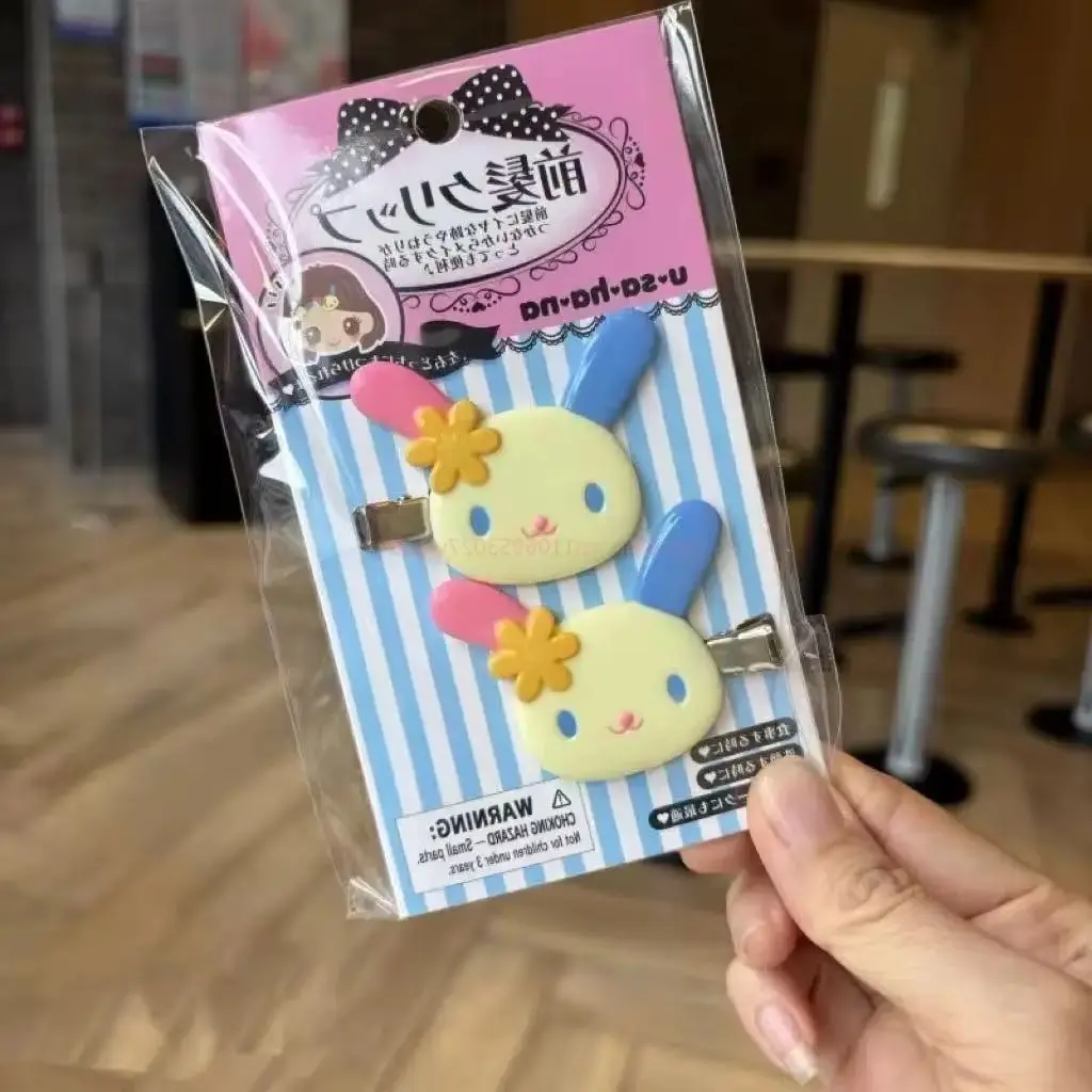 Usahana Hellokitty Pinza para el pelo con orejas de conejo, pinza lateral sin dejar marcas, accesorios para trenzas, regalo, accesorios para el cabello estilo dibujos animados