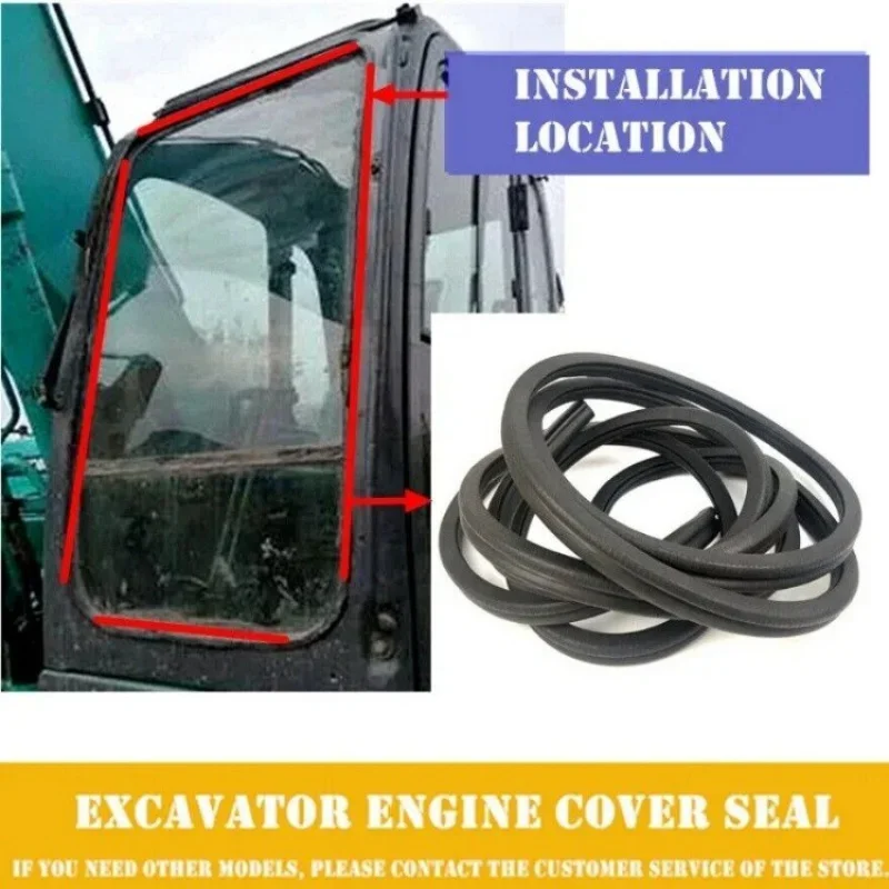 

For Kobelco 250 260 350 460 A 8 Cab Door Seals Anti-Collision Strips Excavators
