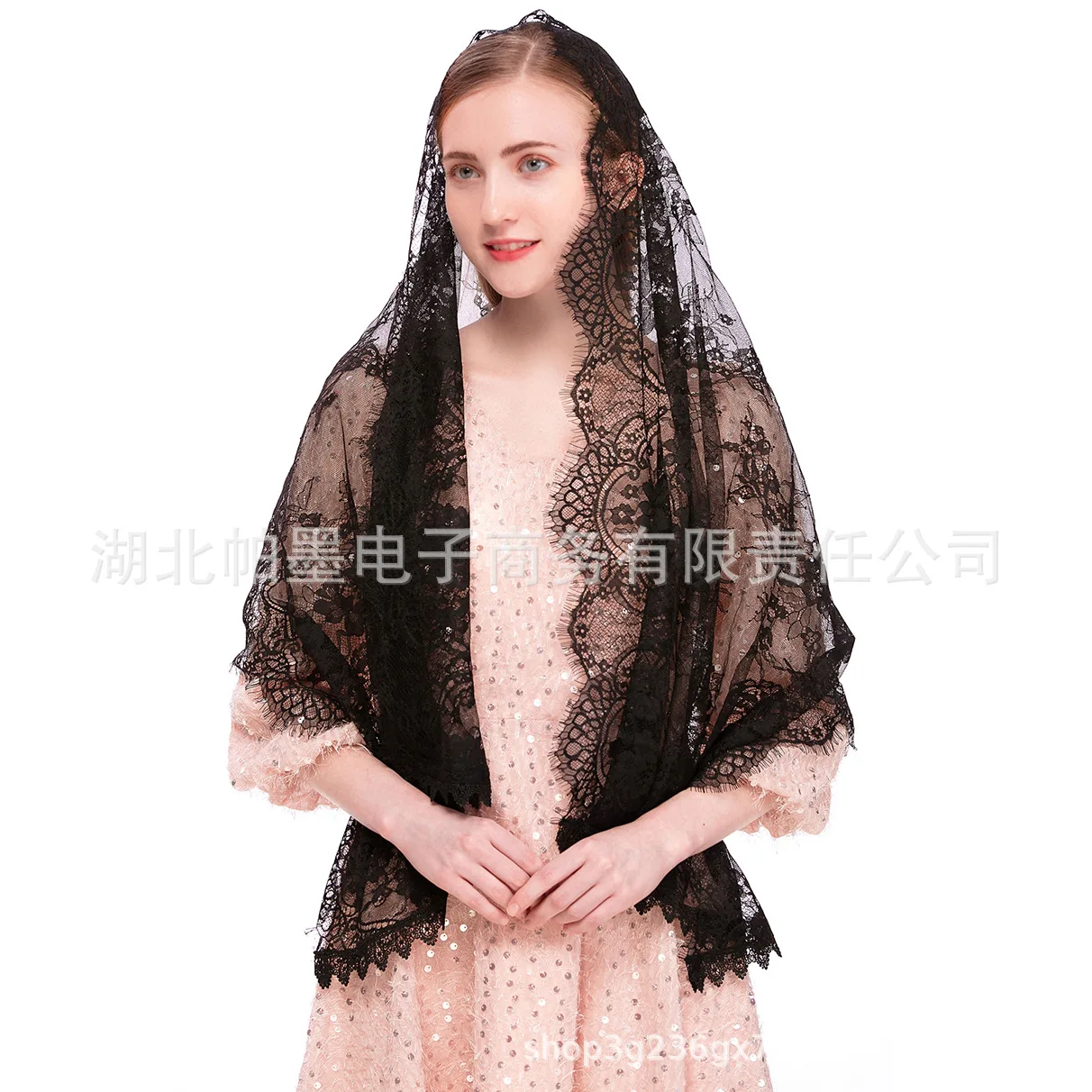 

Mantilla Veil Long Length Lace Breathable Lightweight Soft for Wedding Church Ceremony Muslim Wedding Compatible with Wedding
