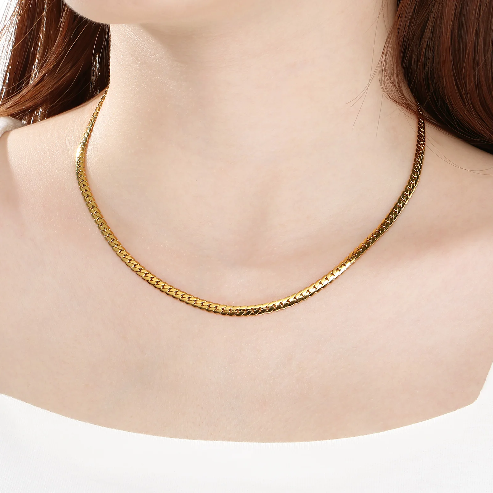 Classic Versatile Stainless Steel Cuban Link Chain Necklace For Men Women Basic Punk Curb Link Chain Neck Jewelry Accessories