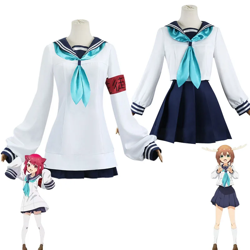 

Noko Shikanoko Toriko Koshi Cosplay Costume Anime My Deer Friend Nokotan Sailor Outfit Skirt Headwear Halloween Party Dress Girl