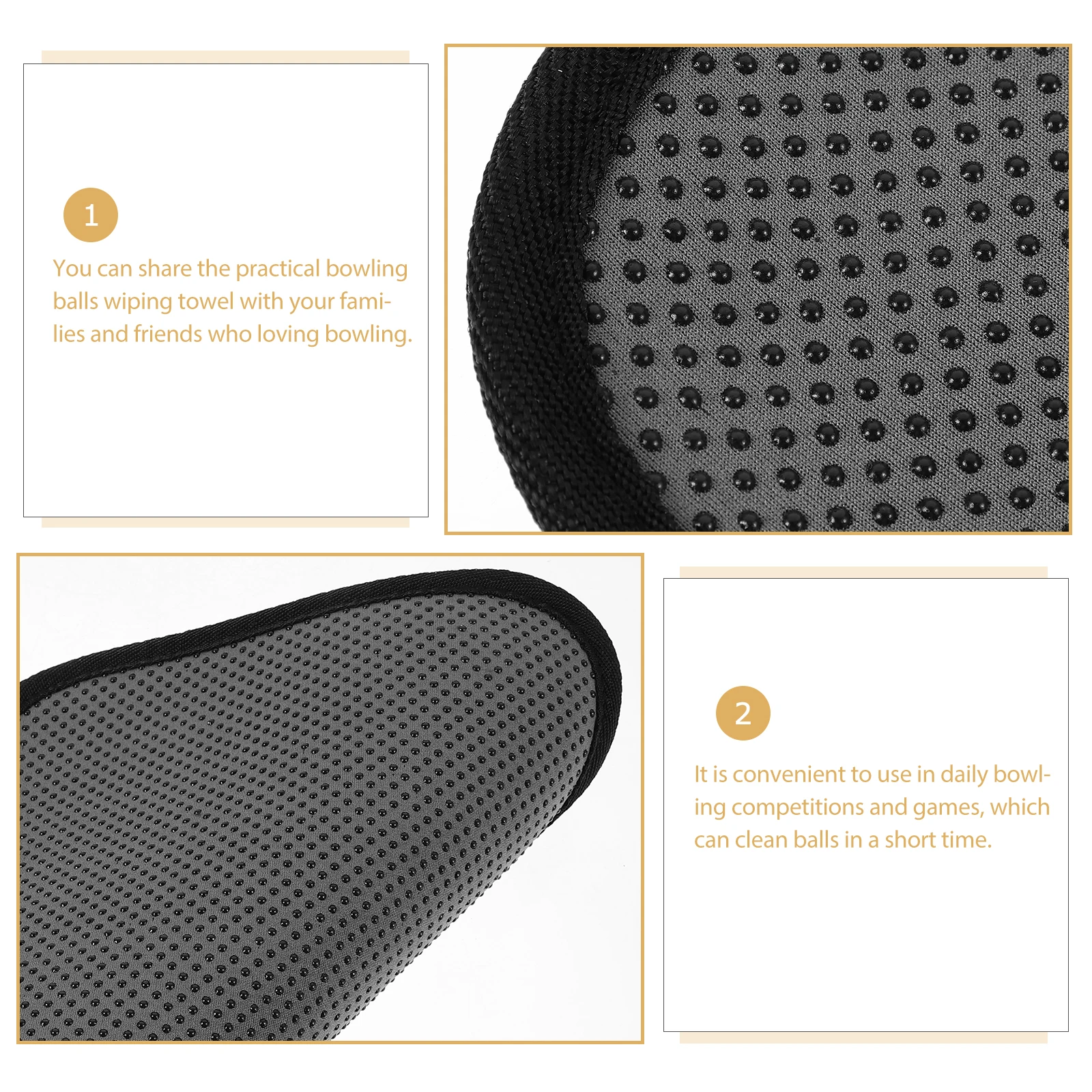 منشفة كرة بولينج من الألياف الدقيقة قابلة لإعادة الاستخدام، مستلزمات بولينج محمولة للاستخدام التنافسي، كرة مريحة