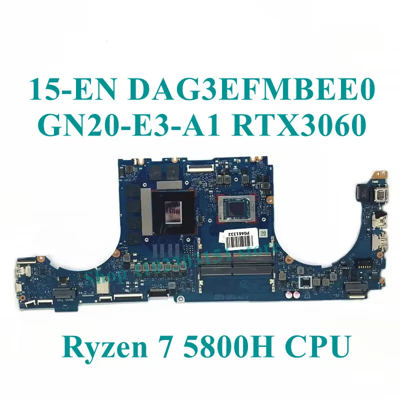 M39503-601 M96319-601 com R5 5600H/R7 5800H CPU DAG3EFMBEE0 para HP 15-EN Laptop placa-mãe GN20-E3-A1 RTX3060 100% testado bom