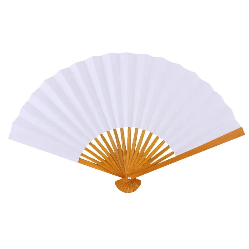 Folding paper fan, folding fan dance wedding, hand-held solid color fan gift home decoration accessories outdoor hand-held fan