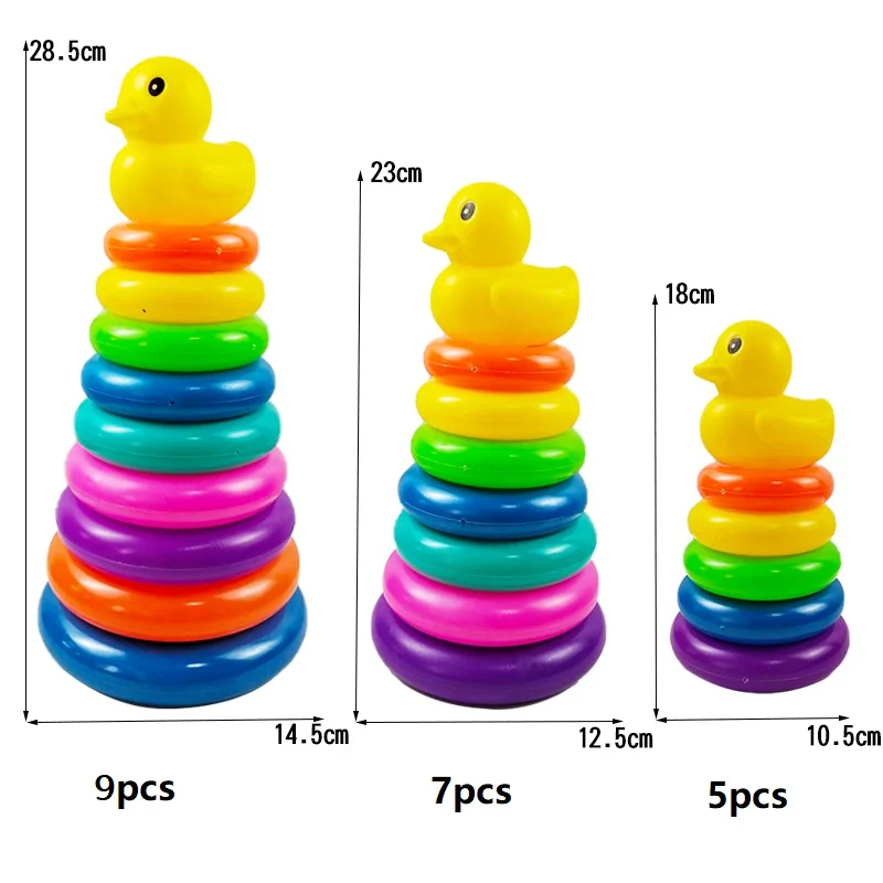 Montessori Stacking Toys for Babies 0 12M Rainbow Ring Stacker Baby Stacking Tower for Toddlers Educational Learning Sensory Toy