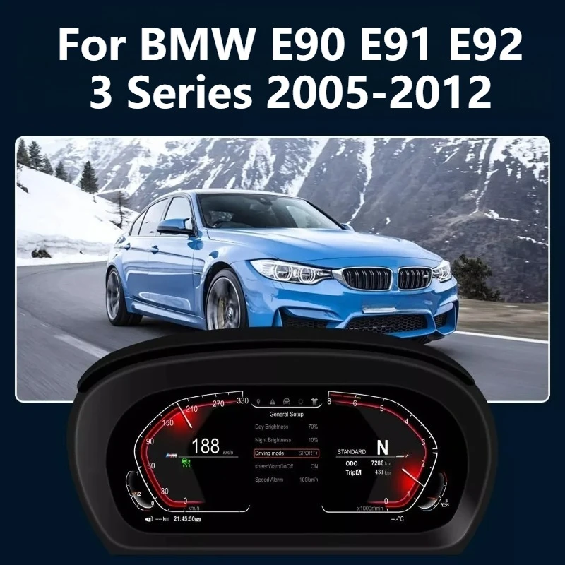 

Digital LCD Speedometer Cluster Dashboard for BMW E90 E91 E92 3 Series 2005-2012 Instrument Panel Display Retrofit Upgrade Kit
