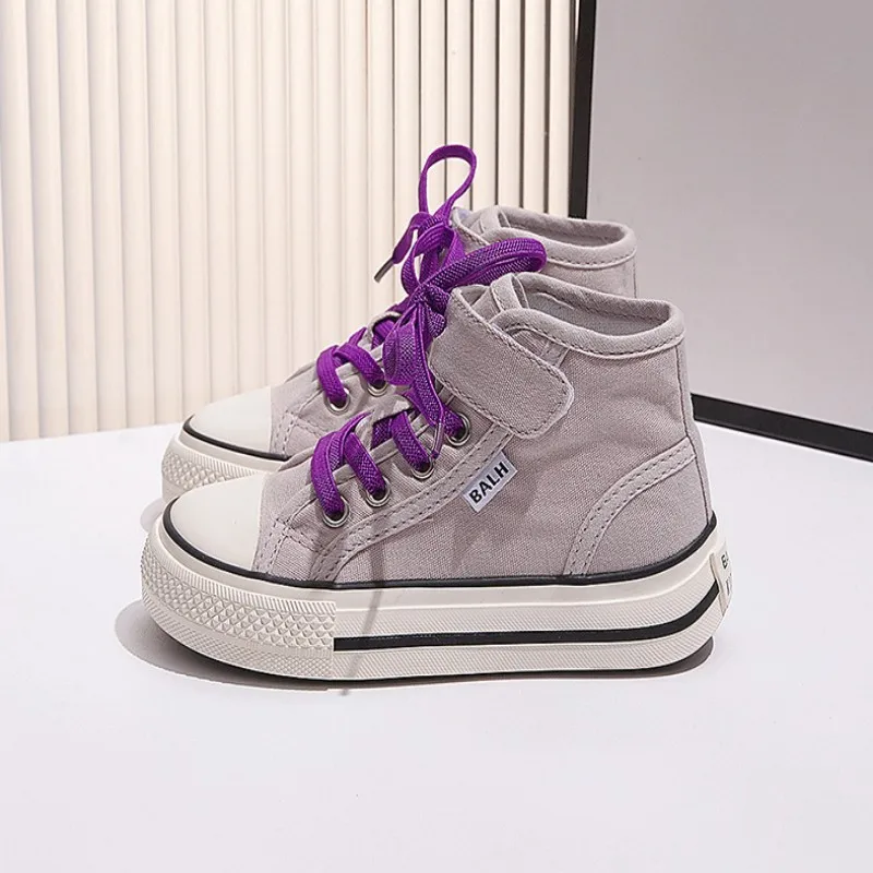 Children's Canvas Shoes 2026 Spring Autumn New Small Medium Large School Boys Girls' Board Shoes Breathable Sports Shoes 20-37
