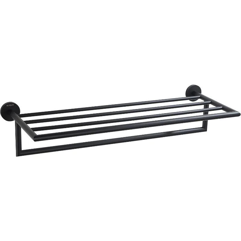 Towel Racks for Bathroom, Brass Towel Shelf, Wall Mounted and Modern Hotel Style with Towel Bar 26 Inch