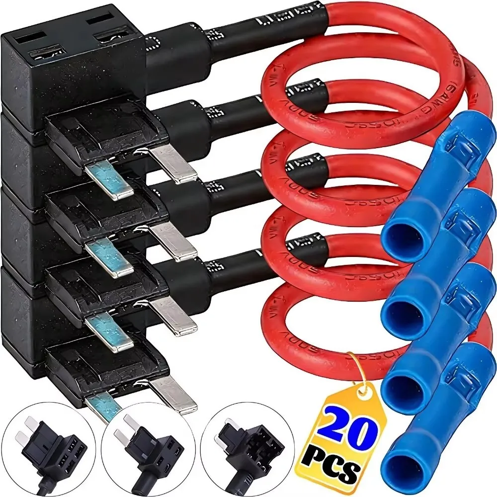 20/5 Stück Auto-Sicherungshalter Add-a-Circuit MINI SMALL MEDIUM TAP Adapter Micro Mini Standard Flachsicherungshalter mit Adapter 32V – Detail 3