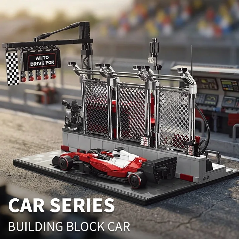 IN STOCK MOC Creativity Racing Start Scene Building Blocks Bricks Assembling Model DIY Adult Toy Birthday Gift Set