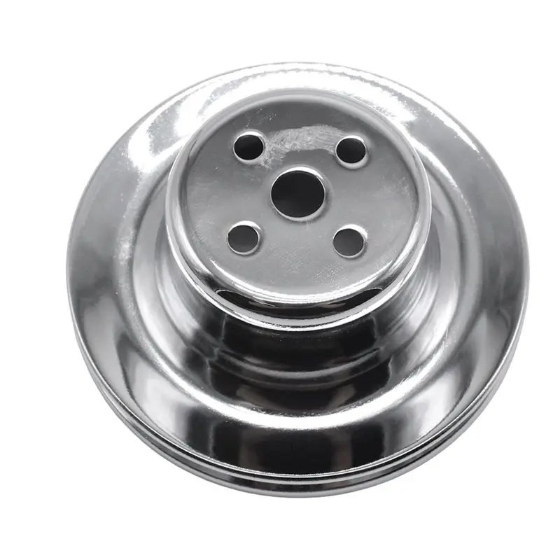 A02Q-Chrome For Ford 260 289 Mustang 1965-1966 Single Groove Water Pump Pulley SBF Small Block 1 Groove Crankshaft Pulley
