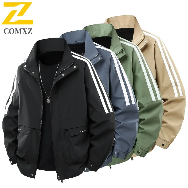 

COMXZ 2025 Cross Border Spring Autumn New Men Jacket Outdoor Sports Loose Korean Style Casual Middle Aged Coat 5816