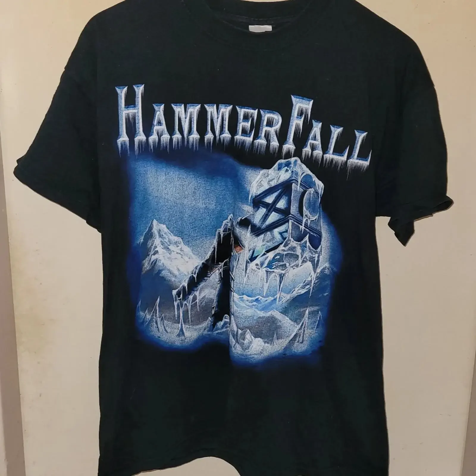 HammerFall T Shirt Size L Together Forever We're Blood Bound Power Metal Rock vintage Washed Stretched Comfortable Breathable