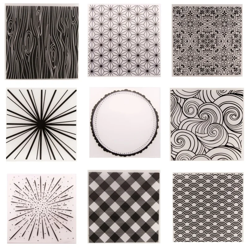 Kunststoff-Prägeordner mit strukturiertem Grundmuster für die Kartenherstellung, Prägemaschine, Vorlage, Form, Papier, Bastelalbum, DIY
