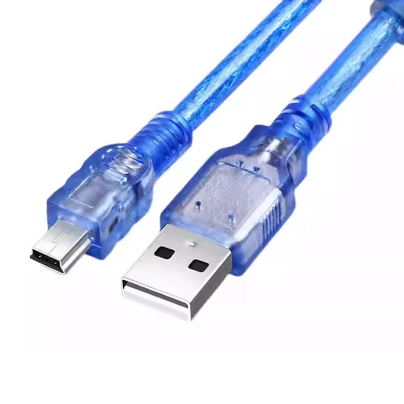 USB 2.0 to Mini USB Cable 5Pin T Port Transparent Blue 30cm Data Line Wire Cable Adapter Parts Set for NANO Board Kit
