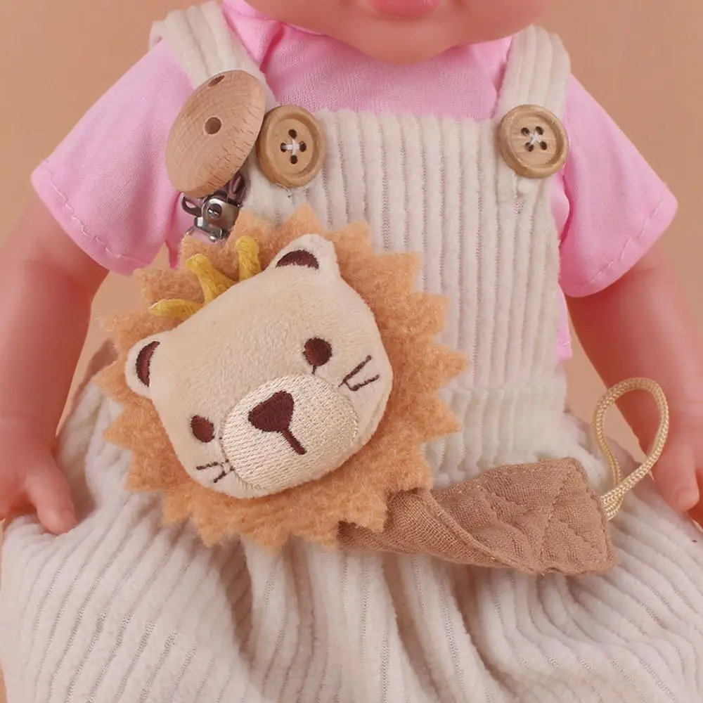 Animal Cloth Baby Pacifier Chain Wood Linen Cotton Infant Teething Soother Holder Nursing Chains Nipple Holder Clips