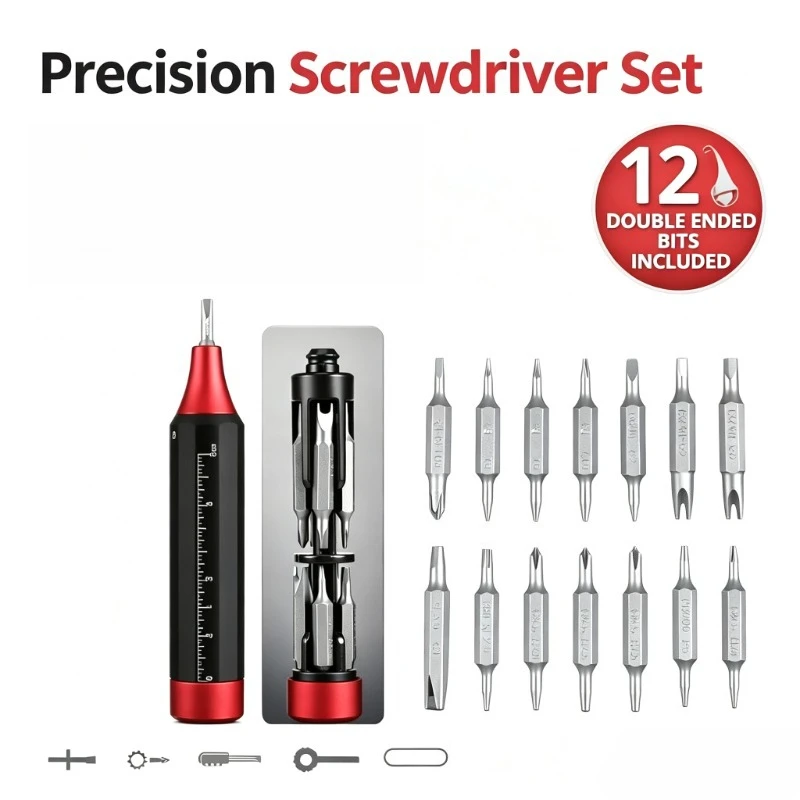 10/22‑in‑1 Precision Screwdriver Set Built‑in Magnetic Bits Mini Portable Hand Disassembly Repair Tool Kit