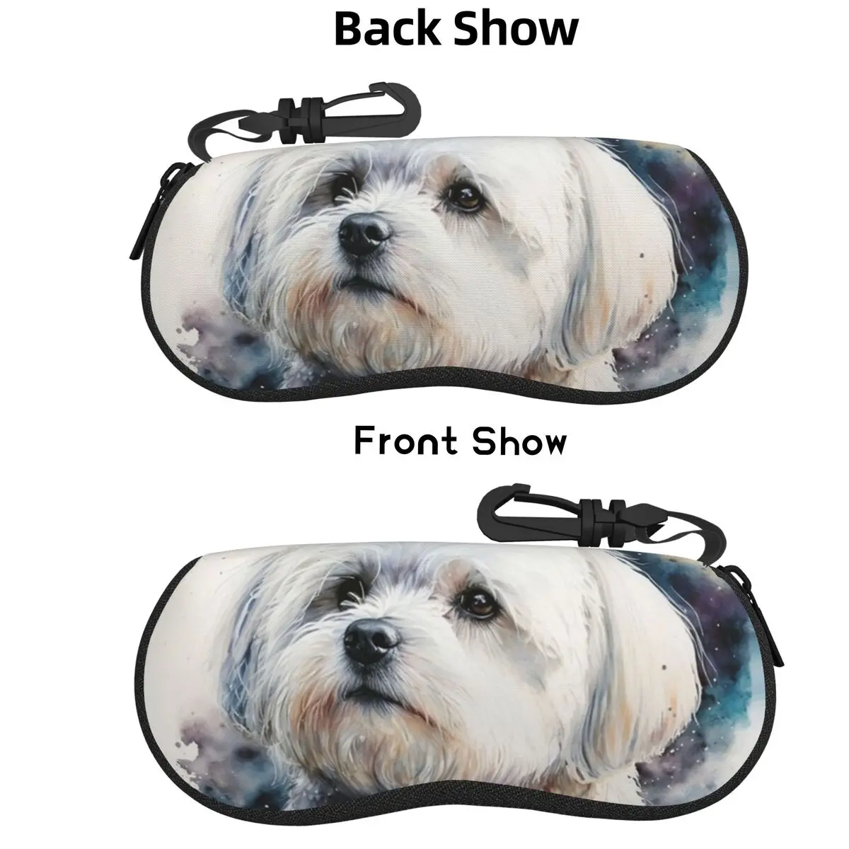 

Maltese Dog Art Shell Glasses Case Portable Sunglasses Box Women Men Soft Eyeglasses Bag Pouch