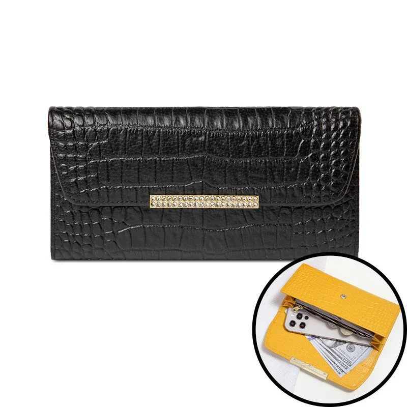 2024 New Fashion Alligator Genuine Leather Women Long Wallets Female Luxury Brand Design Clutch Girl Lady Gift Cash Purse