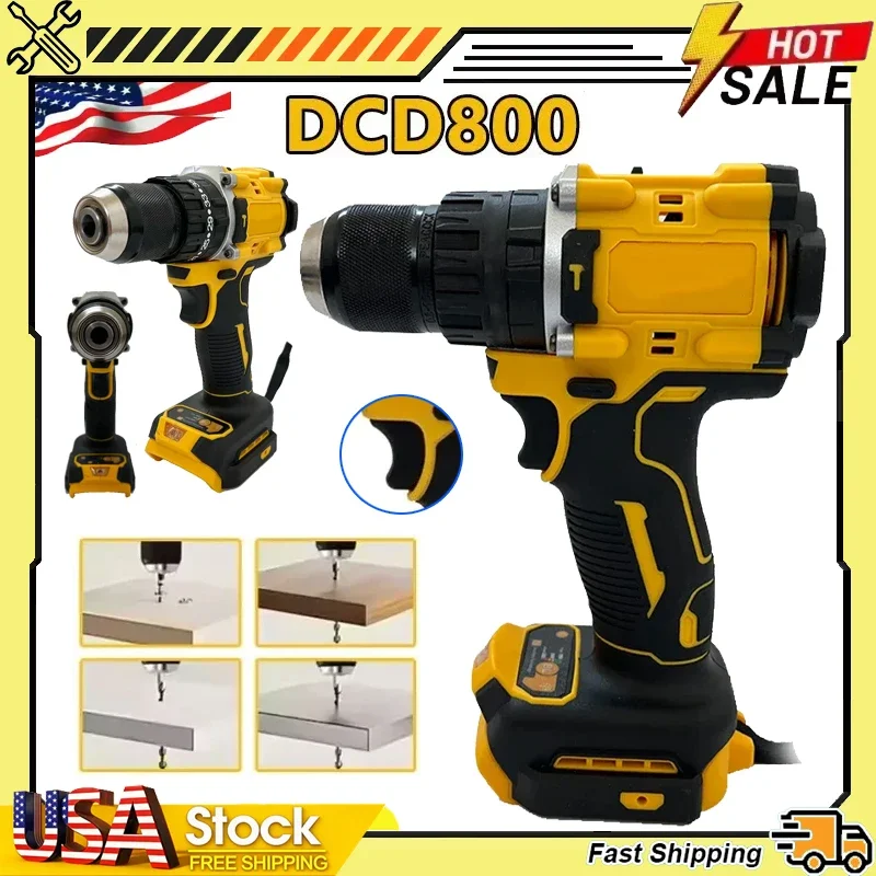 

Аккумуляторная ударная дрель-шуруповерт DeWalt DCD800, 2000 об/мин, 1/2 дюйма, бесщеточная, литиевая, для аккумулятора 20В