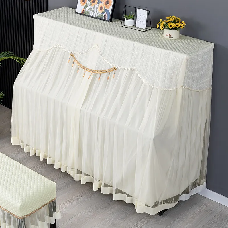 Piano Cover All Inclusive Lace Single Double Stool Covers Korean Style Piano Dust Proof Cover Do Not Take It Off To Play