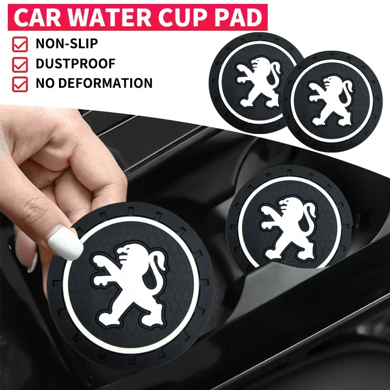 Car styling Car Cup Holder Anti-Slip Silicone Insert Coaster Mat For Peugeot 206 207 307 3008 2008 308 407 408 508 301 208 RCZ