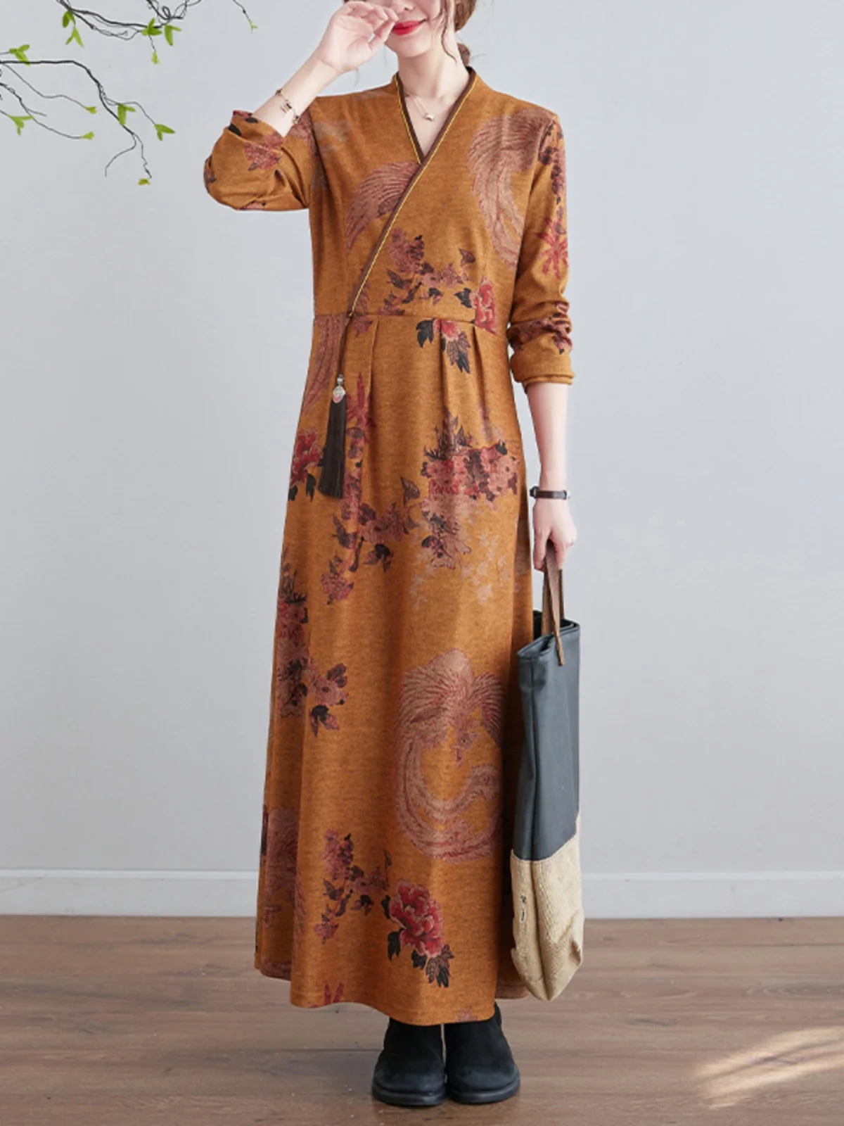 Retro Print Long Sv… - image