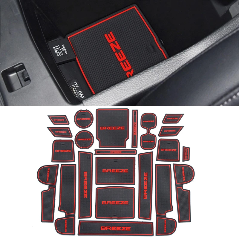 22 pcs Car rubber anti-slip mat coaster Door Slot Mat Set For Honda BREEZE 2021 2022 accessories