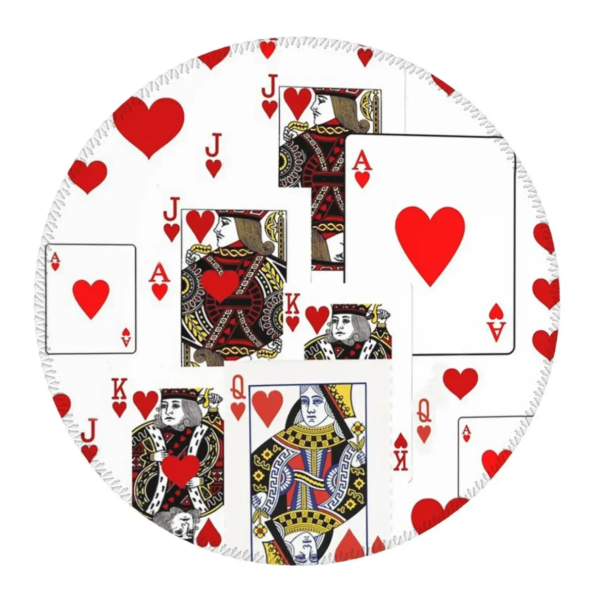 Casino Nights Red Queen Of Hearts Round Mouse Pad Computer Keyboard Mouse Mat Gamer Laptop Desk Mat Office Table Mats