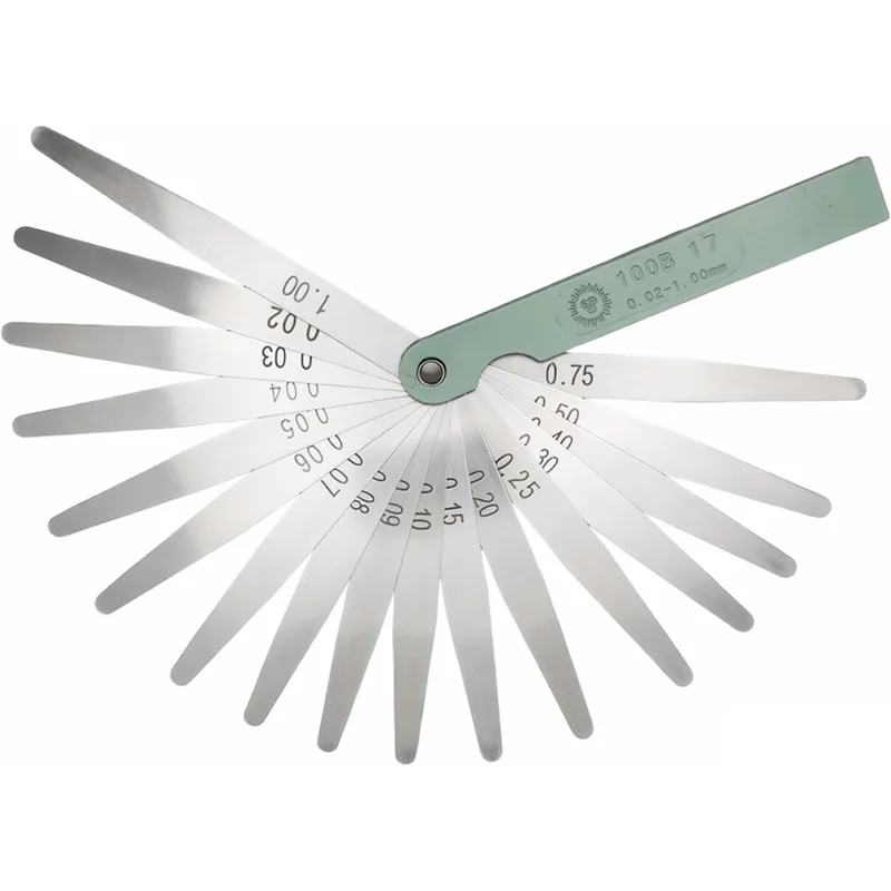 17-Blade Feeler Gauge Set (0.02-1.00mm) Metric Thickness Gap