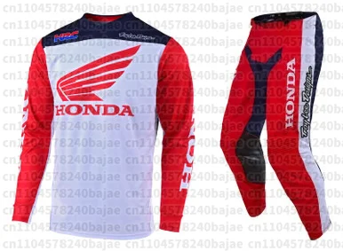 

2025 Honda Off Road Motorcycle Clothing Motocross Jersey Long Sleeves and Pants Set MX Gear Set ATV Dirt Bike Suit Breathable