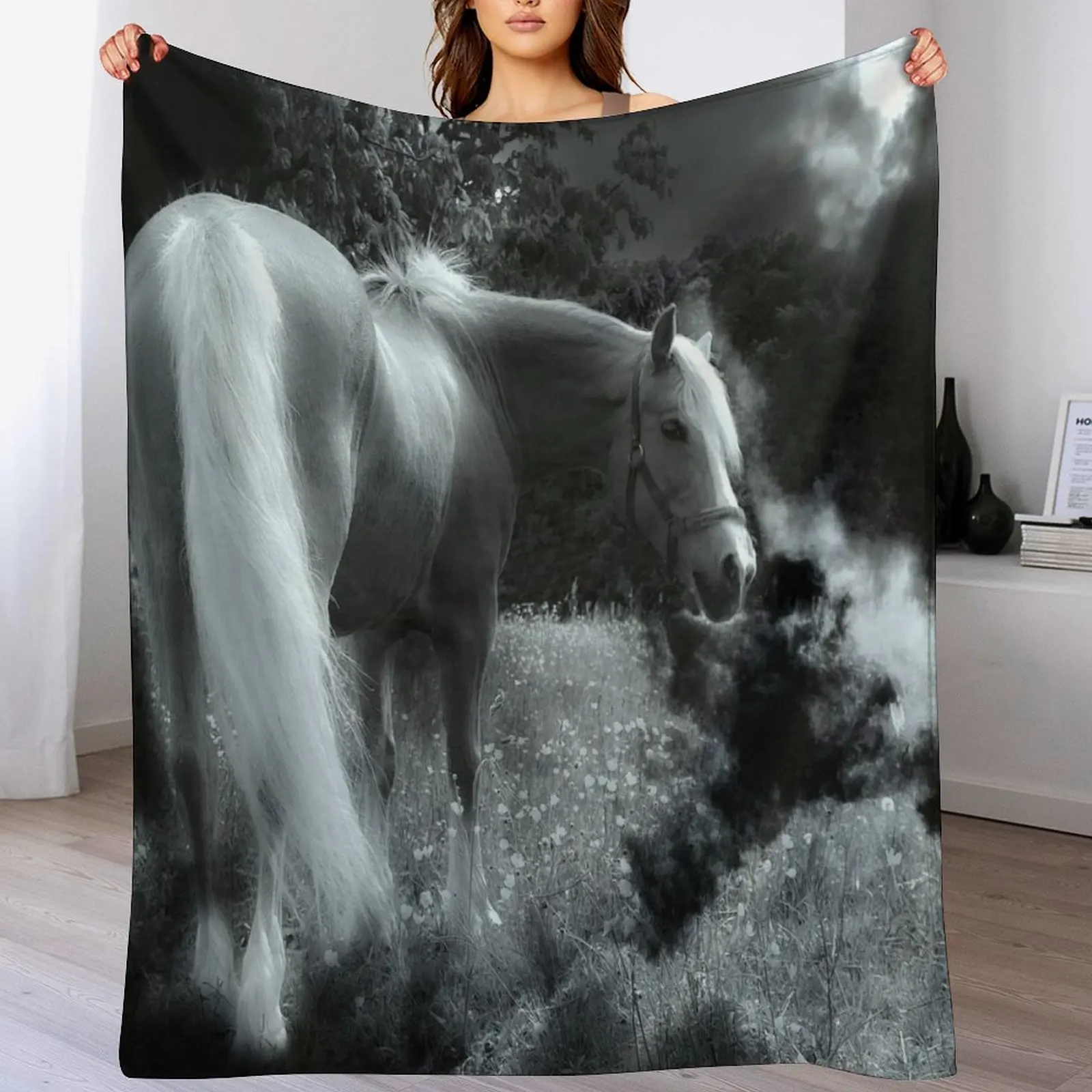 

horse horses equestrian Throw Blanket bed plaid Fashion Sofas Thins halloween Blankets