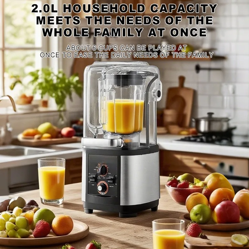 Household Soundproof Cover Blender EU Standard Low Noise Multifunction Smoothie Juicer Wall Breaker Mixing Machine Cross Border