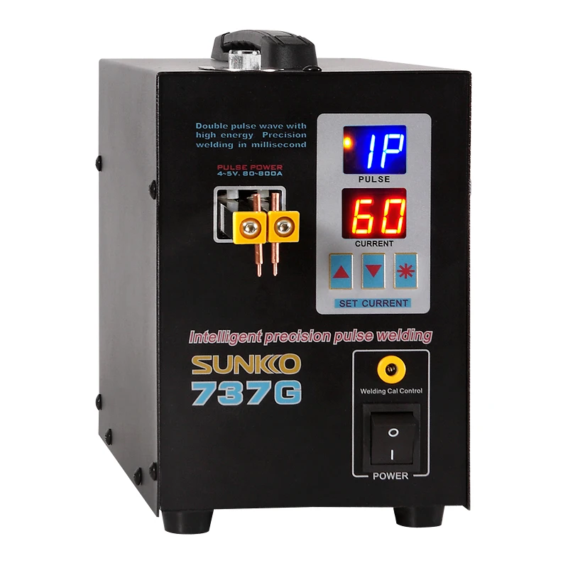 SUNKKO 737G saldatrice a punti 18650 saldatrice a impulsi a batteria 1.5KW può saldare saldatrice a impulsi a striscia di nichel puro da 0.15mm 110V 220V EU US