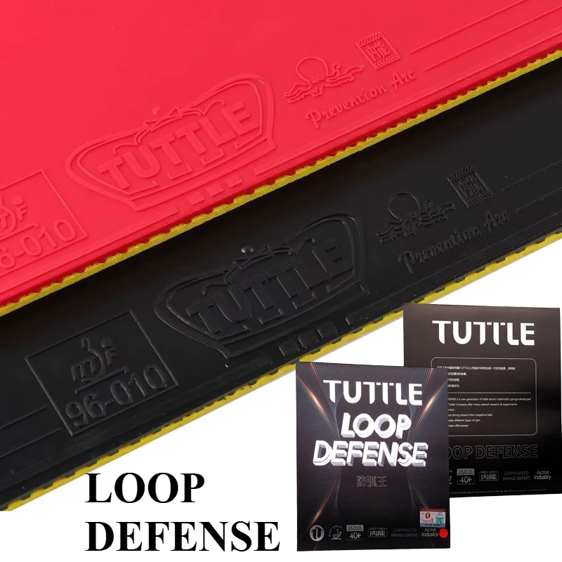 TUTTLE LOOP DEFENSE Table-tennis Rubber Sheet Pimples in Medium‑Hard Extra Hard Ping Pong Rubber with 2mm Sponge ITTF Approved