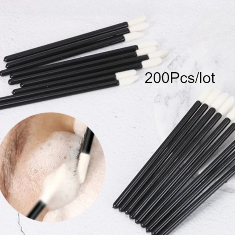 200 قطعة/الحقيبة فرشاة الشفاه السوداء رمش الصولجانات تطبيقها المتاح فرشاة الشفاه فرشاة أحمر الشفاه ملمع الشفاه قضيب الصولجانات أدوات مكياج