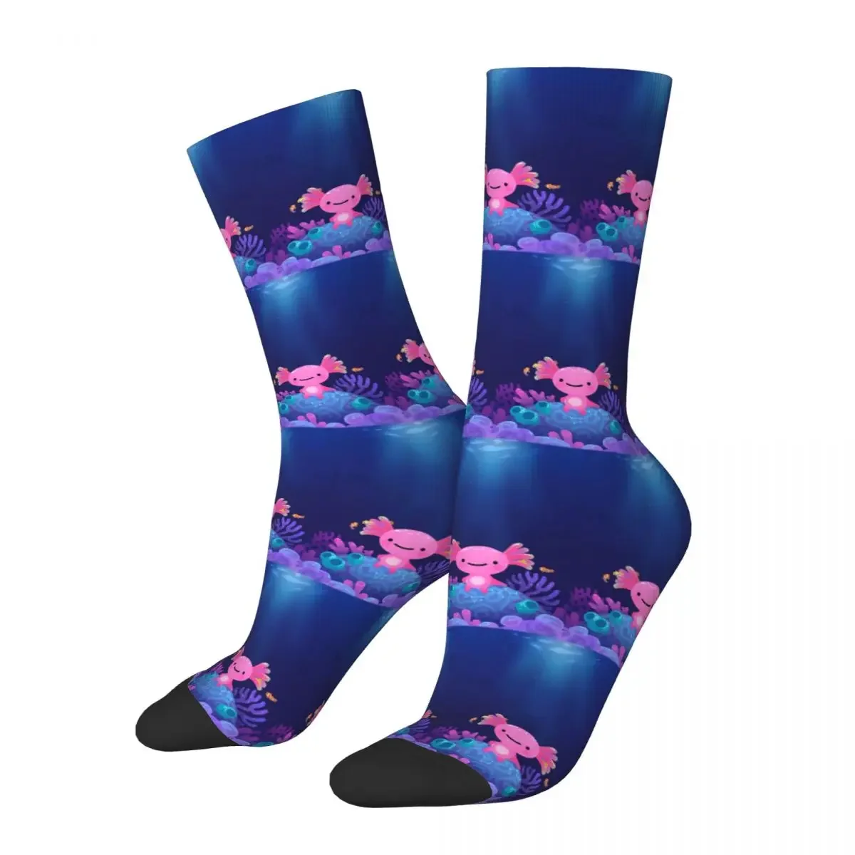 Coral Axolotl Socks Harajuku High Quality Stockings All Season Long Socks Accessories for Man's Woman's Gifts