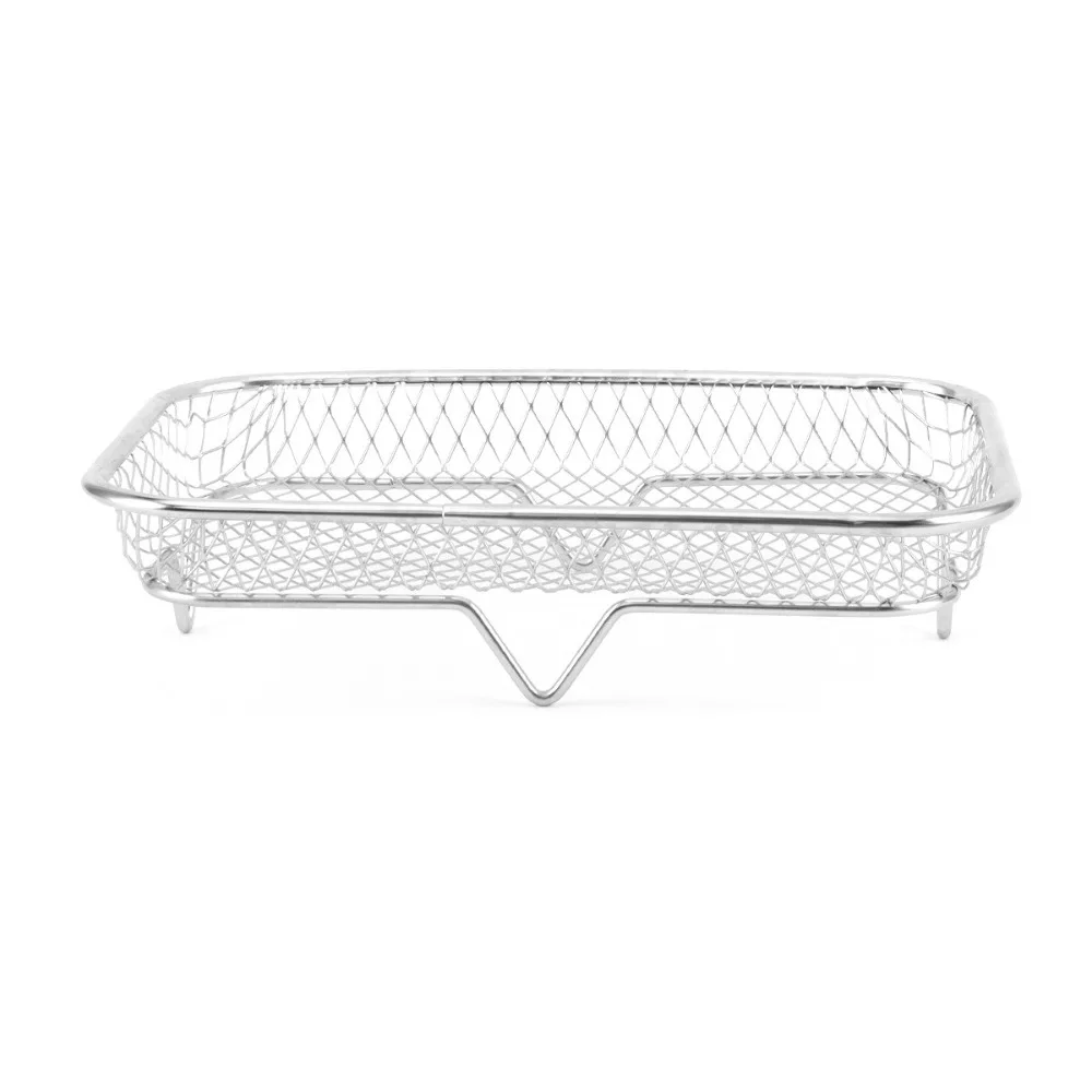 Stainless Steel Air Fryer Rack Multi-functional Non-Stick Grilling Rack Rust Prevention Heat Resistant Grill Basket Oven Safe