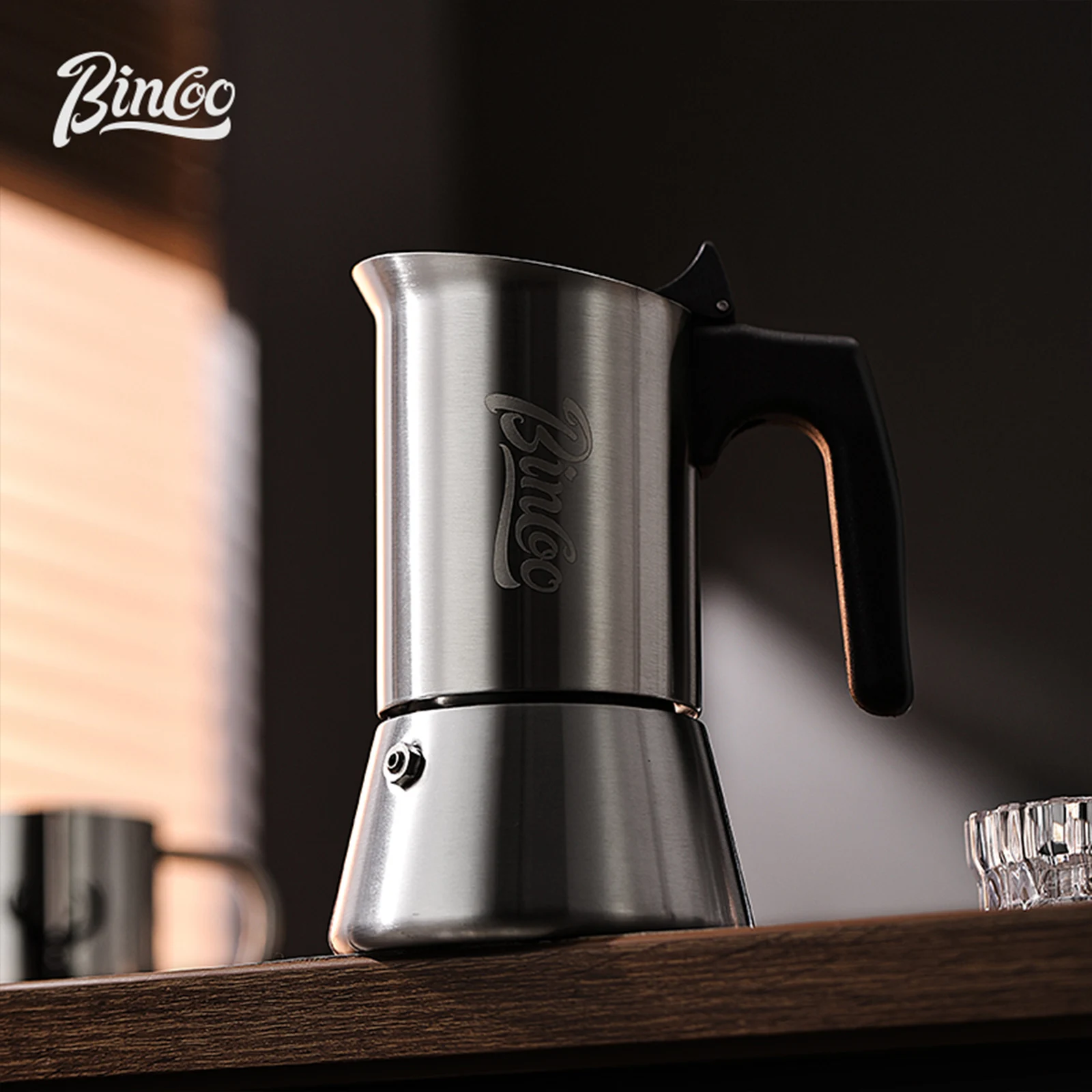 Bincoo Straight Stainless Steel Mocha Pot Concentrated Extraction Electric Ceramic Stove Heated Coffee Pot Household 220V 600W - Image 6