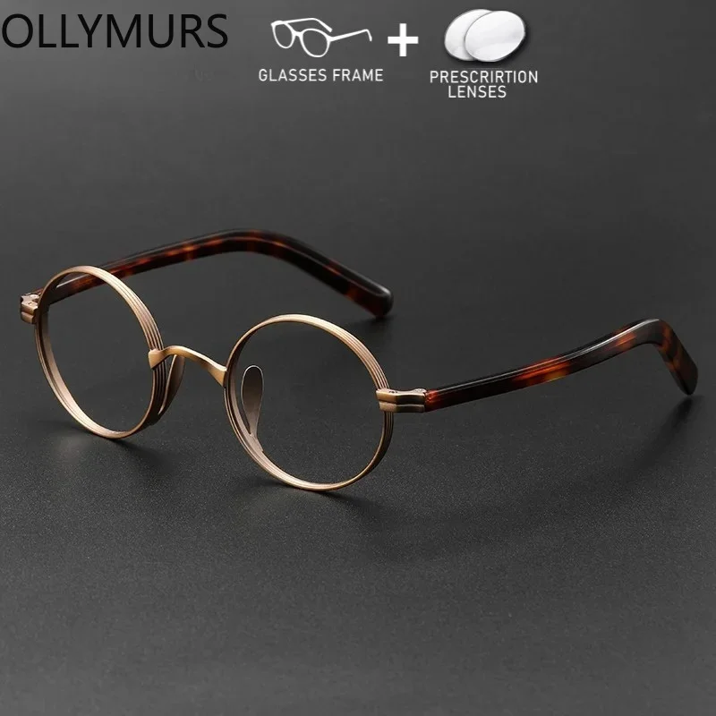 

Men Prescription Recipe Lenses Progressive Vintage Round Glasses Myopia Reading Eyewear Leisure Eyeglasses Anti Reflection