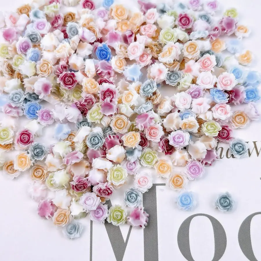 50 pçs resina rosa seca rosa arte do prego jóias diy decoração acessório brincos hairpin caso do telefone móvel resina decoração da arte do prego