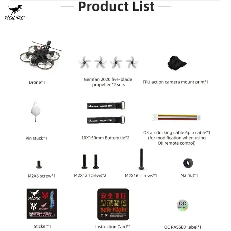 HGLRC Talon 2-calowy Cinewhoop Analog / O3 HD FPV Drone SPECTER 15A AIO ZEUS 800mW / O3 Air Unit SPECTER 1303.5 5500KV