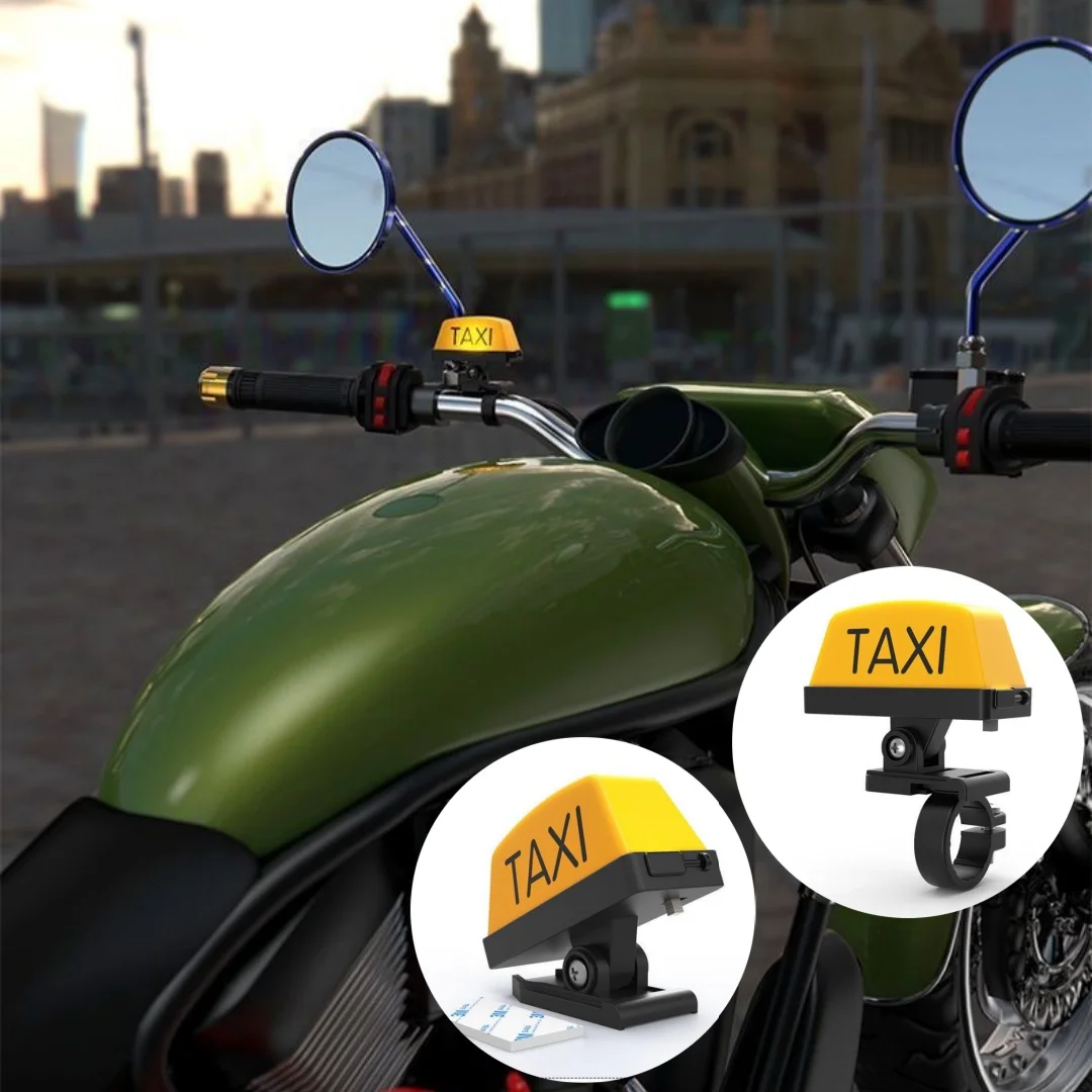 Taxi Mini Lights Motorcycle Electric Bike Cool Cool Personalized Creative New Accessories Motorcycle Electric Bike Modification